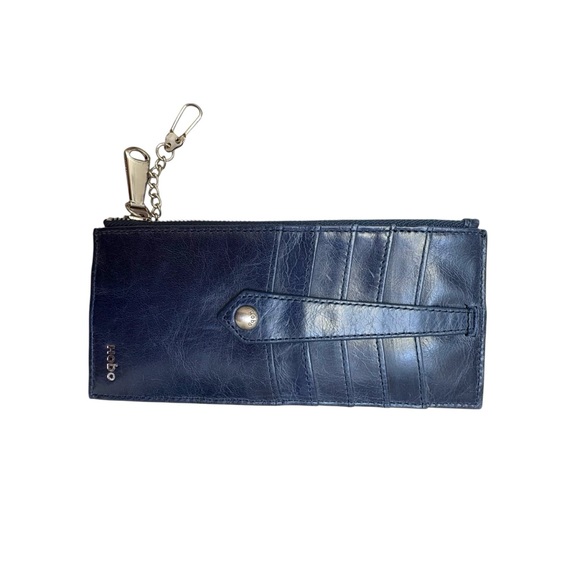 Hobo dark Blue Leather card holder ID Wallet - Picture 1 of 6